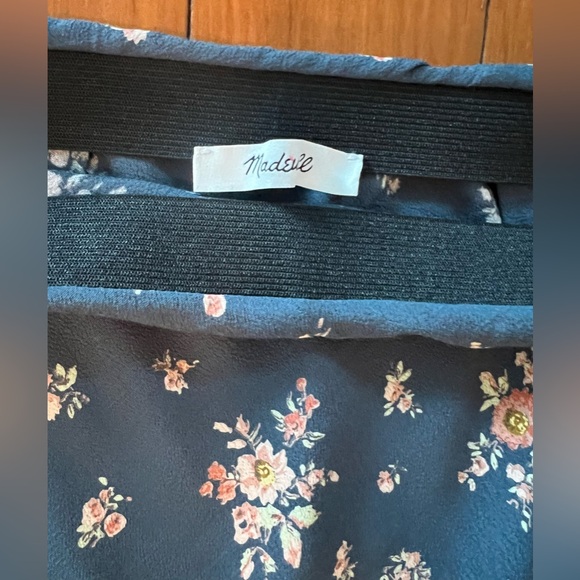 NWT Madewell The Layton Midi Slip Skirt - Blue and Pink Floral - Size 0 - Picture 2 of 9